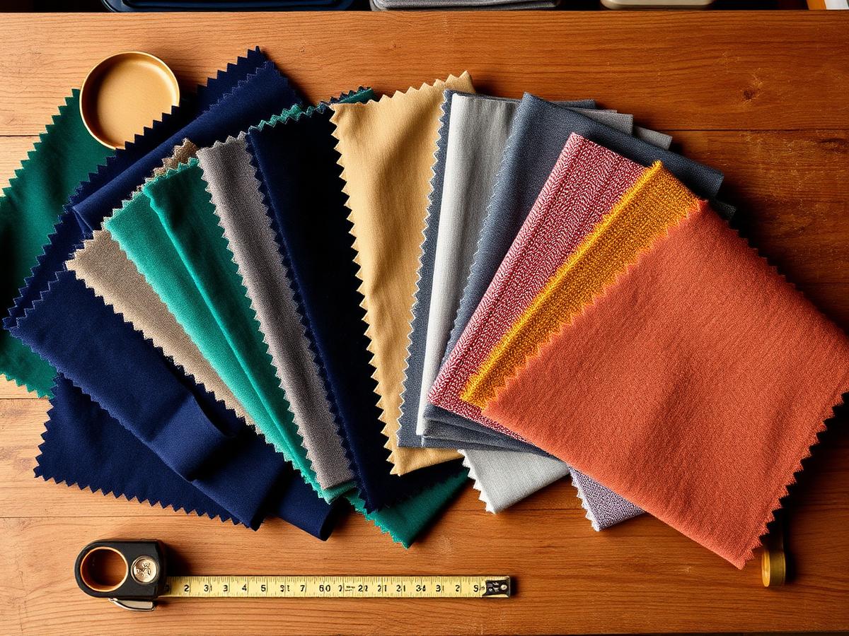 Fanned upholstery fabric swatches